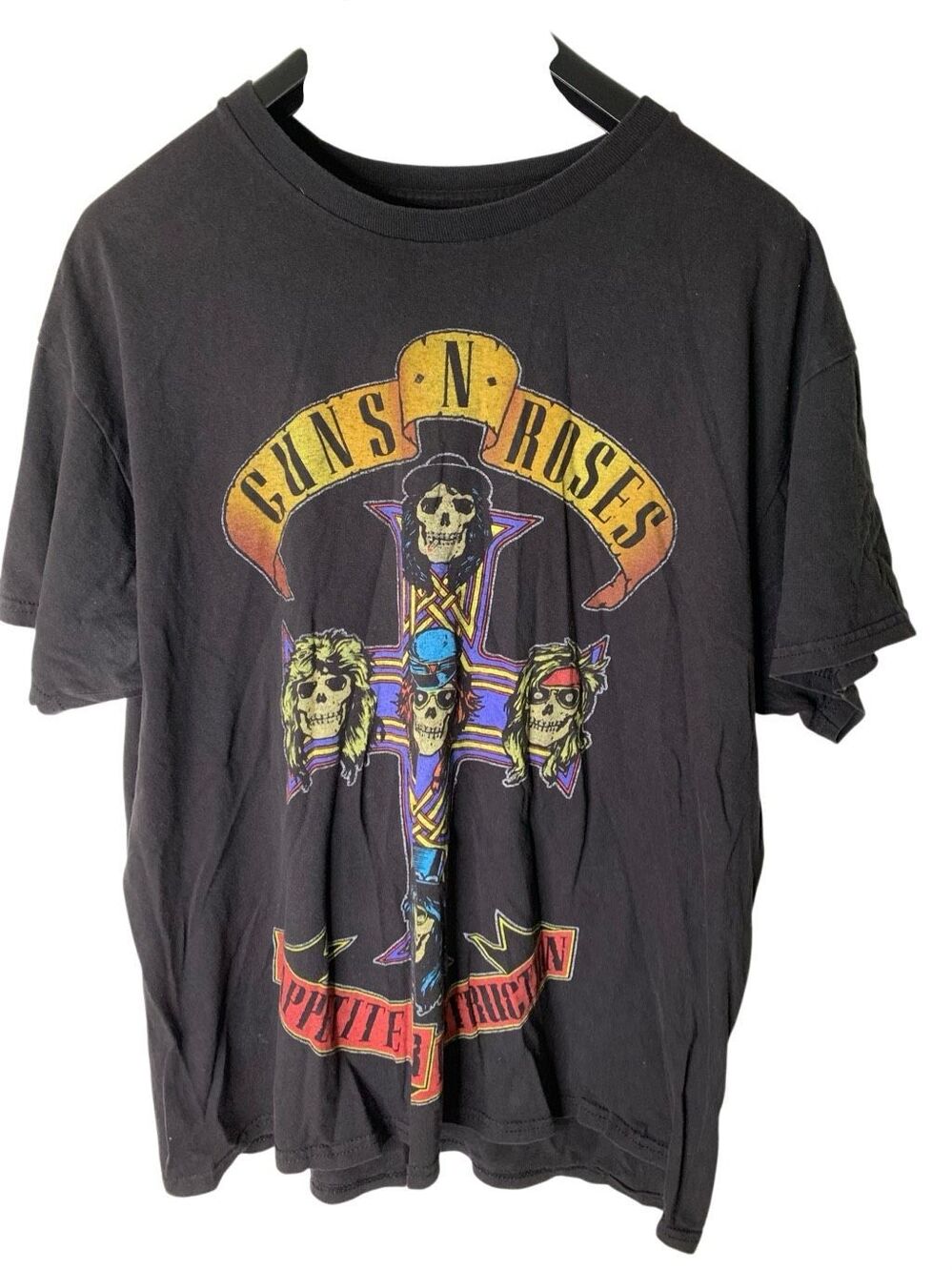 Guns n Roses Appetite for Destruction cross logo t shirt skull artwork size XL